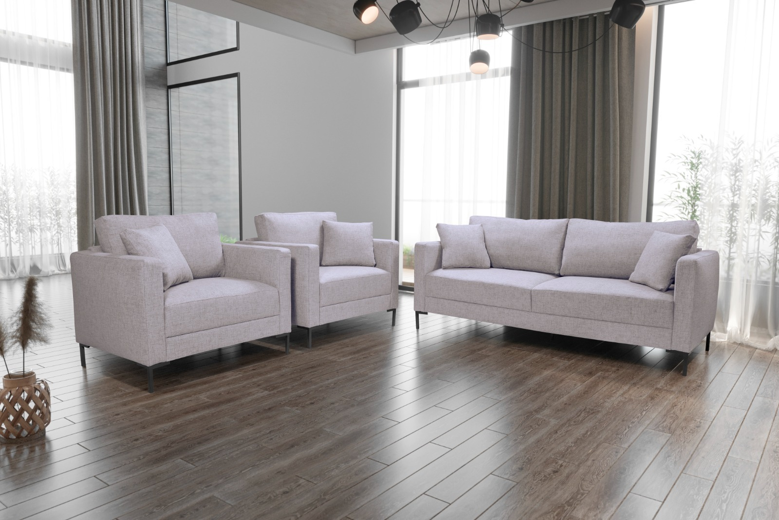 Projeto de cliente — conjunto com sofá e duas poltronas — ref. 1116